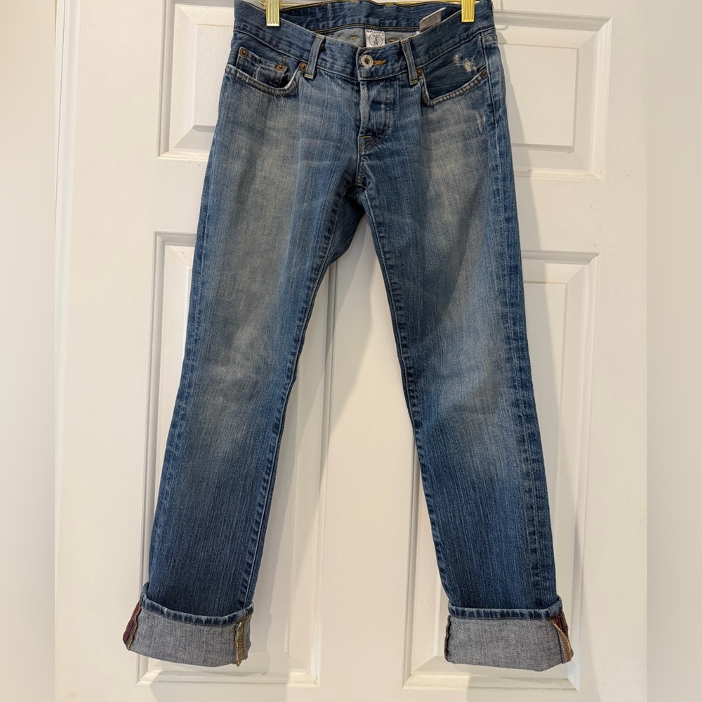 Lucky Brand Blue Cuffed Dream Crop Jeans